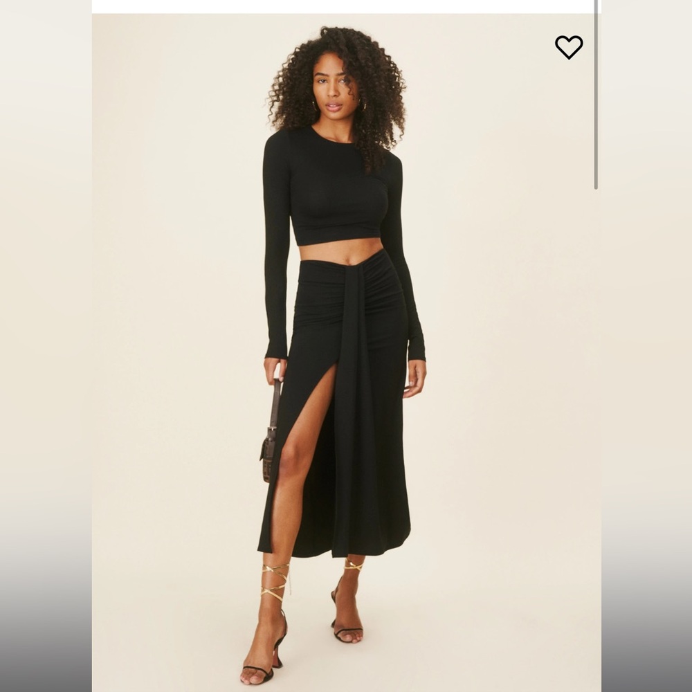 Reformation Crescent Two Piece in Black Size Small NWT